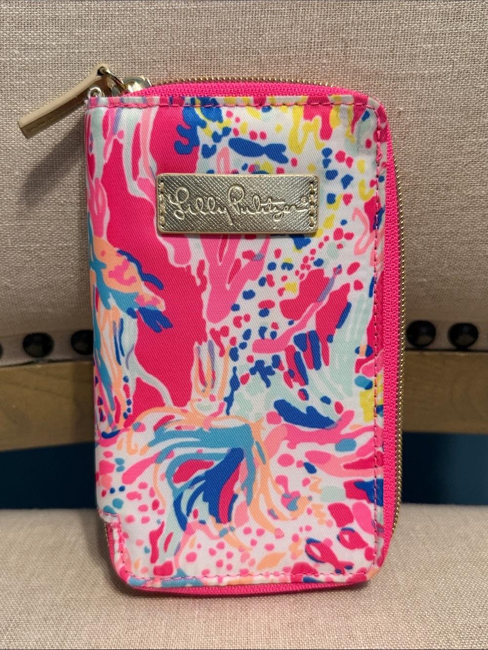 Lilly Pulitzer Pink Multicolor Zip Wallet